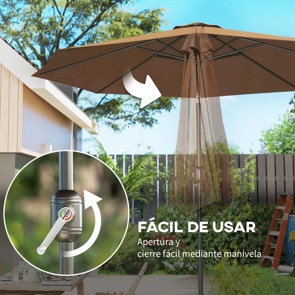 Ombrellone da Giardino ¨C zephmum ¨C 295x250 cm Grigio con Manovella e Inclinazione