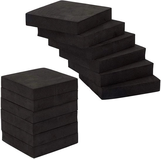 Pads di Drenaggio per Lavatrice - Trattori di Vibrazioni - Sostegni Antivibrazioni - 10x10x2CM - Pads in Gomma - Universali - Adatti per Mobili - 12 Pezzi