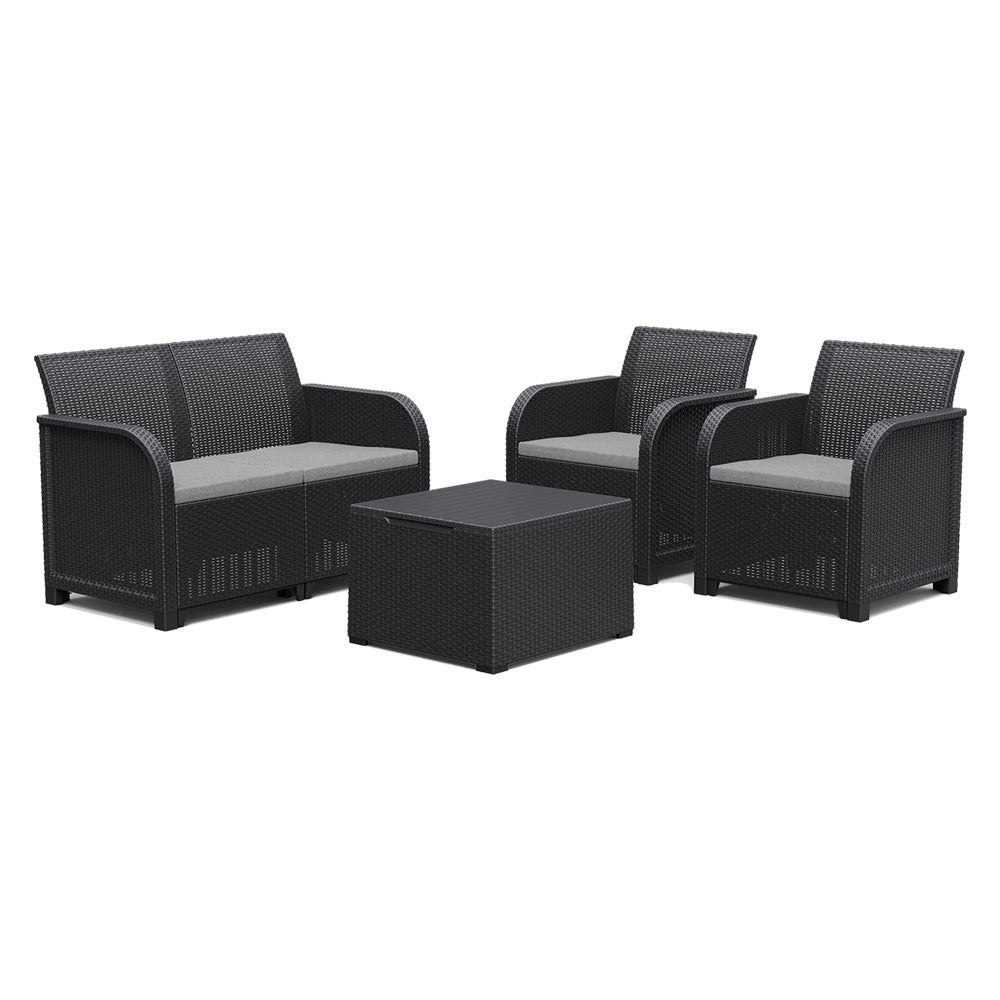 1cf set da giardino polipropilene 'rosalie lounge' colore graphite cod:ferx.6130056nlm