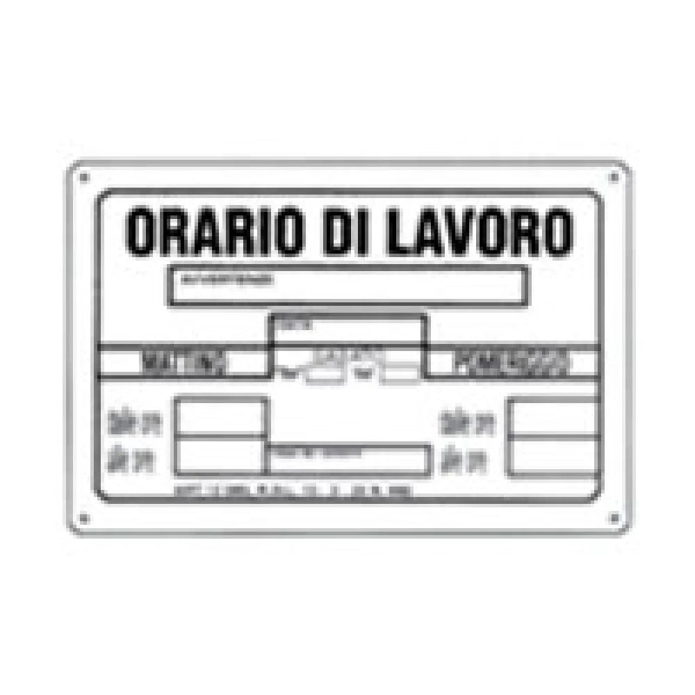 Cartello orario di lavoro 20x30 b08lqzgx6c