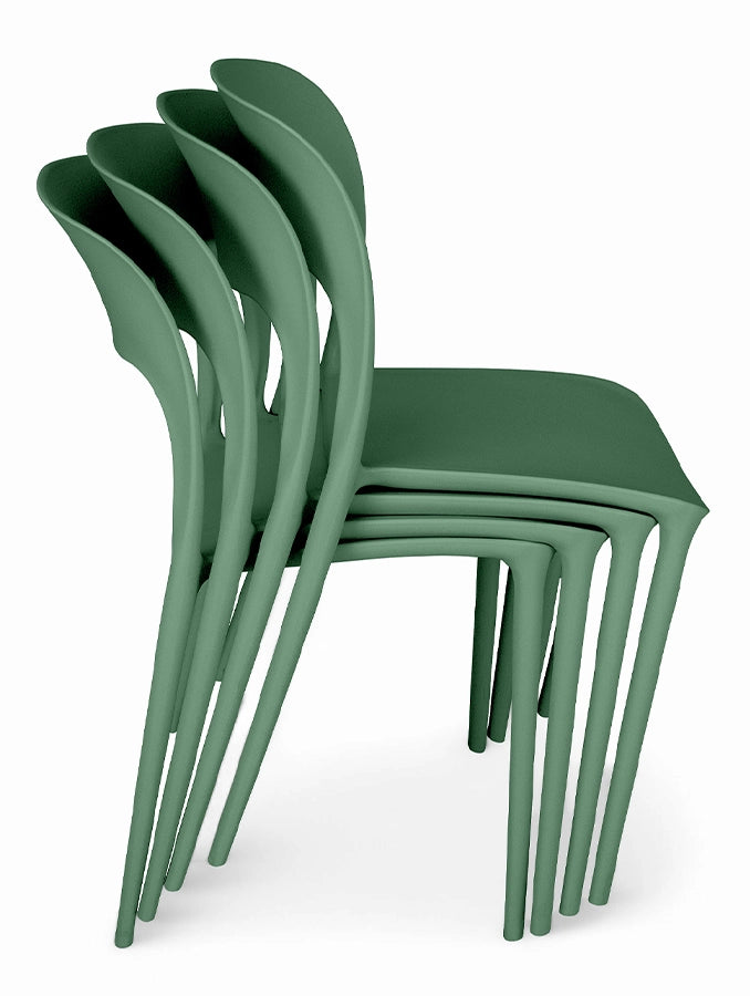 Set da 2 sedie impilabili in polipropilene verde abete - Maya - SD38MAPP