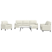 Set di Divani 4 pz con Cuscini e Rinforzi Crema in Velluto 3278469