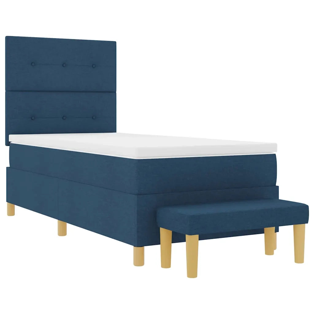 Letto a molle con materasso Blu 100 x 200 cm Tessuto