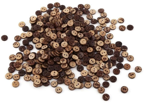 Knoppi di legno 400 pezzi - 10 mm - Knoppi di legno naturali - Ambientali - Decorazione per cucito - Forma rotonda carina - Naaiknopen