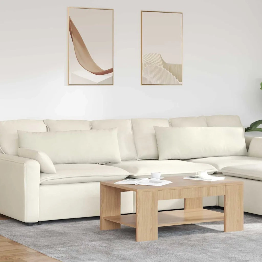 Cuscini da Divano 2 pz-Set di 2 Cuscini per Sofa Crema 120 x 40 cm Tessuto in Cords 951755