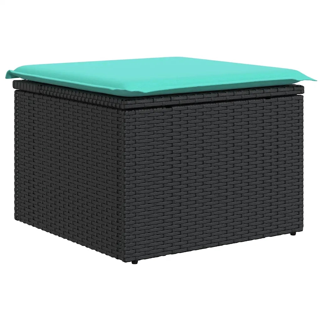 Set Divani da Giardino con Cuscini 7pz Nero Polyrattan 3327396