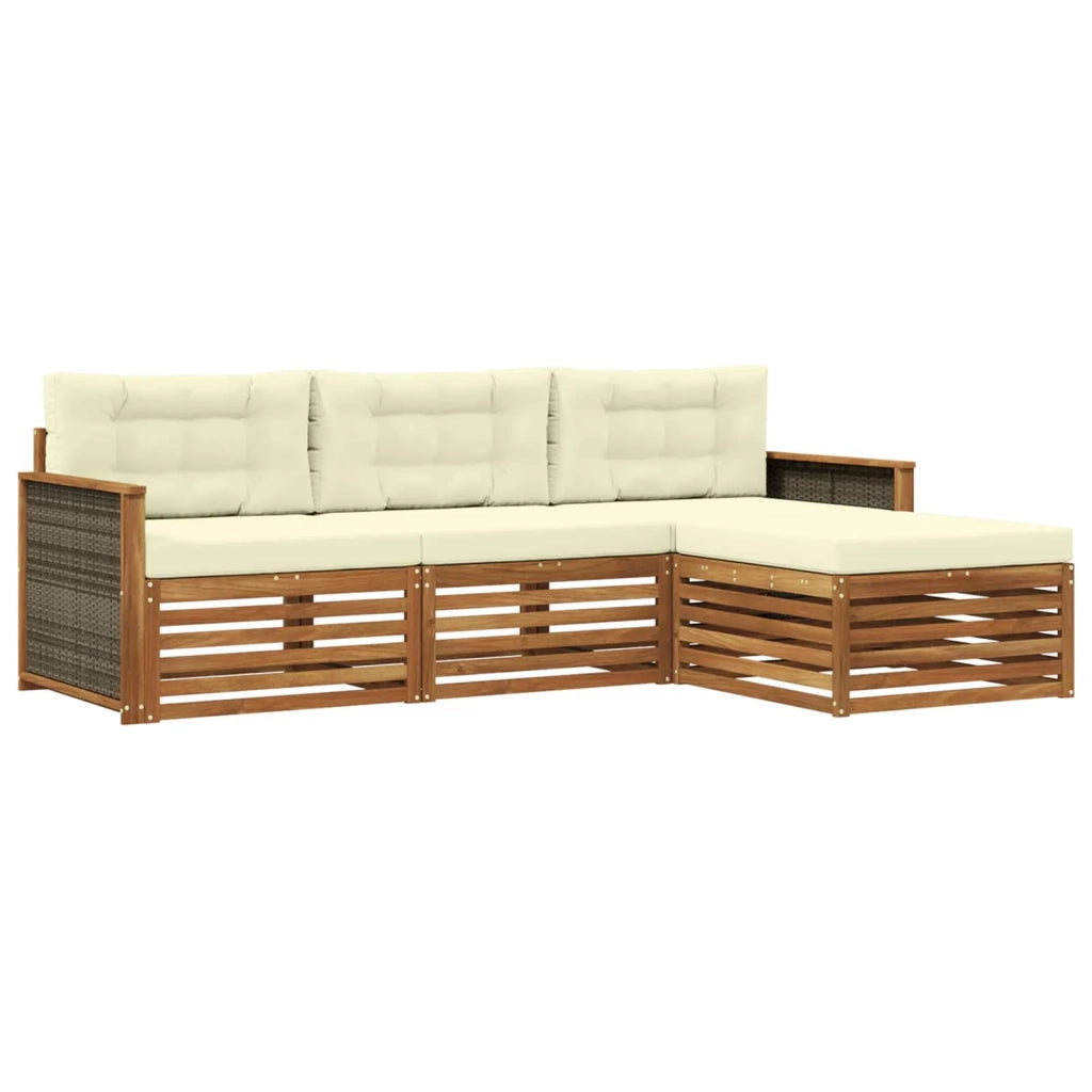 Set di divani da esterno Naturale e Crema 249,5 x 162,5 x 73 cm 3383198