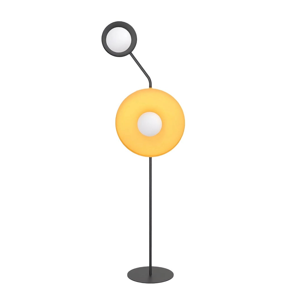 Lampada da terra moderna nera/arancio 2xG9 KISS Emibig