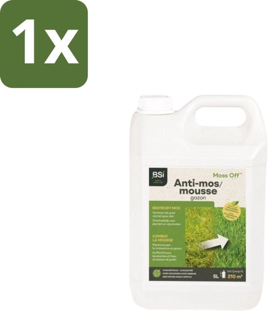 Lattine di Mossoff per Gazon - Lotta alle Alghe e ai Mosserini - 5 L - 1 pezzo