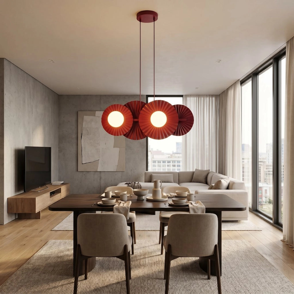 Lampada a sospensione UMBRA modulare burgundy 4xG9 Emibig