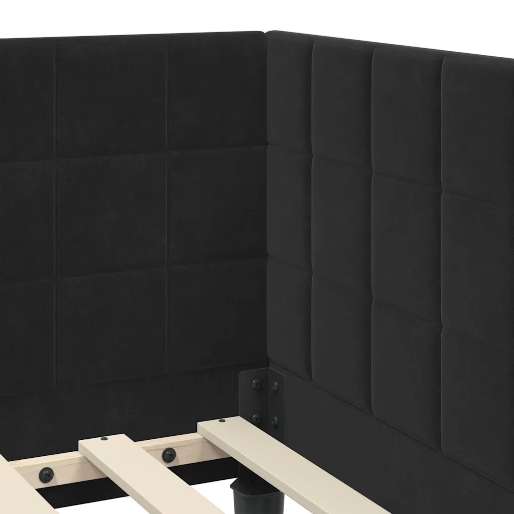 Cornice del letto ad angolo Nero 80 cm x 200 cm Velluto 42016413