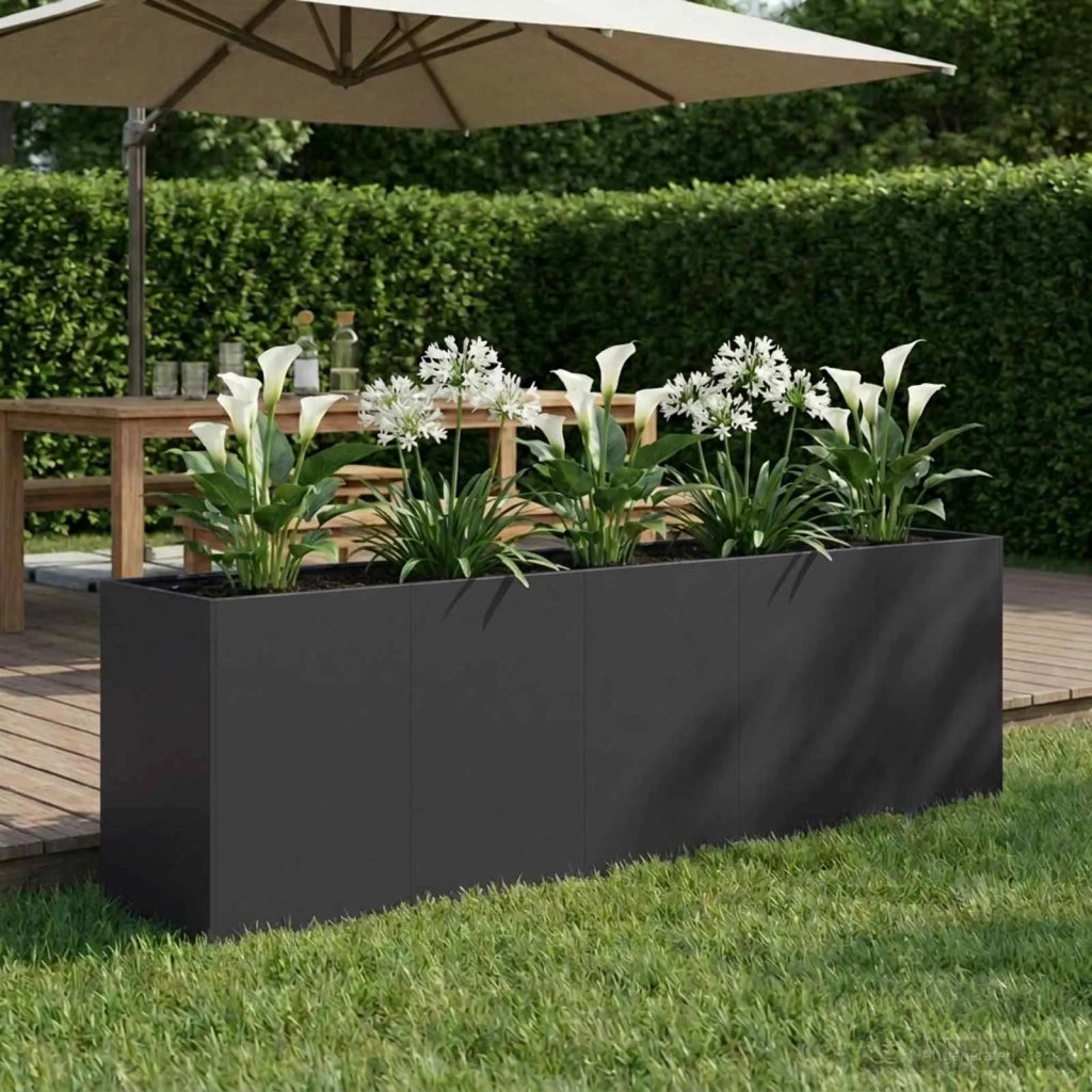 Vaso da giardino Nero 200 x 40 x 60 cm 8005897