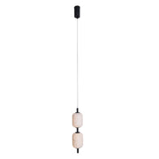 Sospensione Maxlight Elena nera 2 ovali bianchi LED 8W