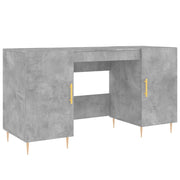 Scrivania | Tavolo da Ufficio Grigio Cemento 140x50x75 cm in Legno Multistrato