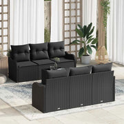 Set Divano da Giardino con cuscino con archiviazione 7 pcs Nero 3354262