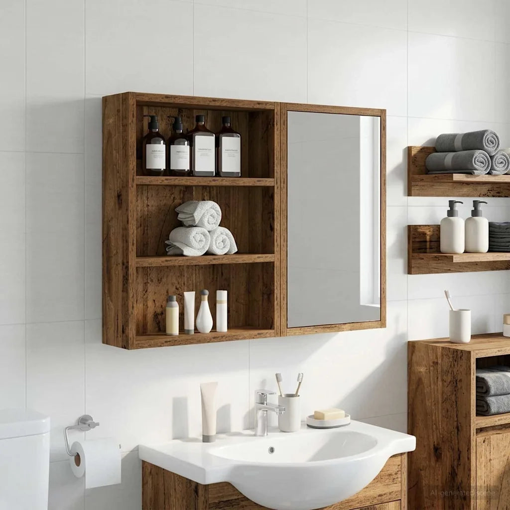 Armadio da bagno a muro Legno vecchio 40 x 10 x 50 cm 889349