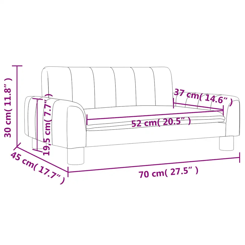 Divano per Bambini-Sofa-Divanetto Nero 70x45x30 cm in Similpelle 154403