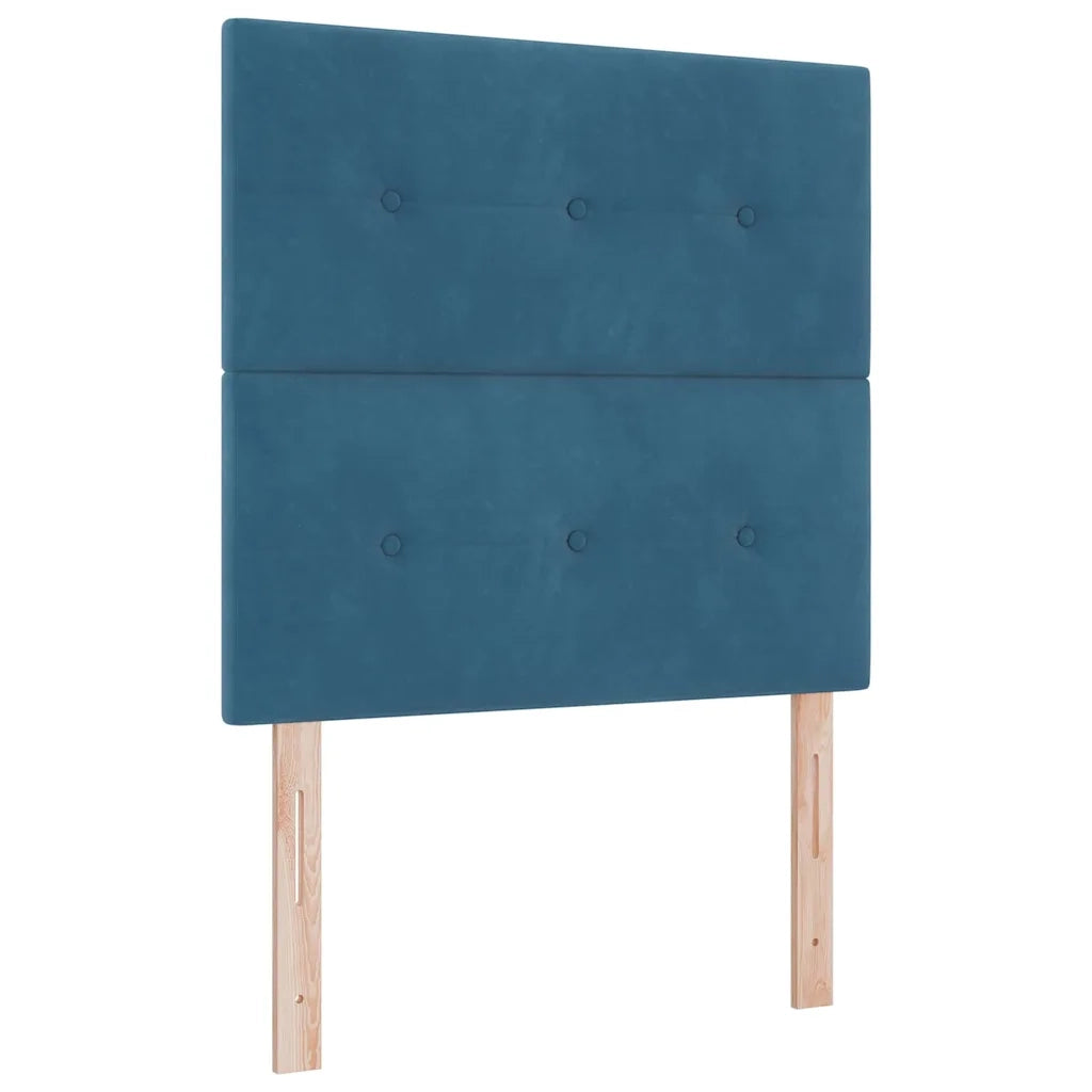 Letto a molle con testiera Blu Scuro 100 x 200 cm Velluto