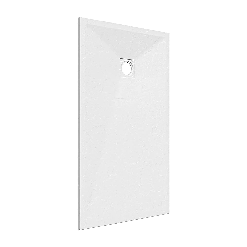 Piatto doccia rettangolare 90x170 cm in marmoresina bianco effetto pietra h3 cm | Milos