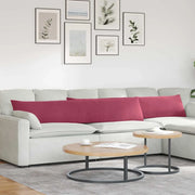 Cuscini da Divano 2 pz-Set di 2 Cuscini per Sofa Rosso Vino 200 x 40 cm Tessuto in Cords