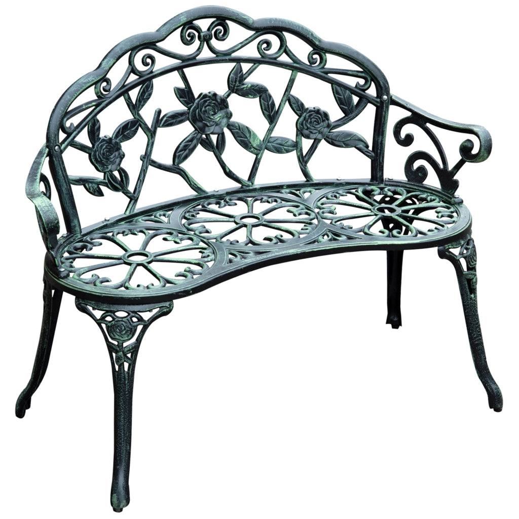 Panca da giardino Panca Arredamento da giardino in metallo a 2 posti 100 x 54 x 78 cm