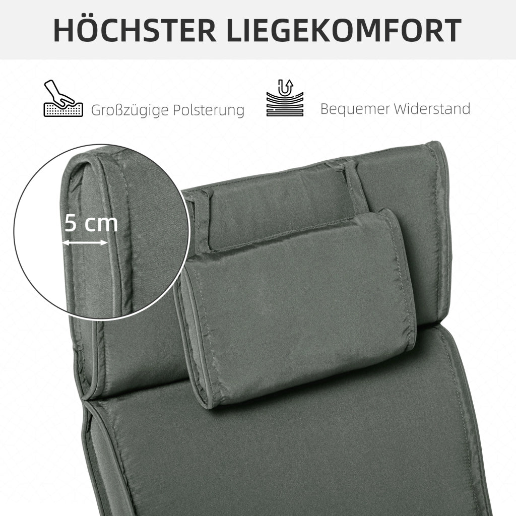 Cuscino per Lettino da Giardino ¨C Minimal ¨C Grigio 198x53x5 cm