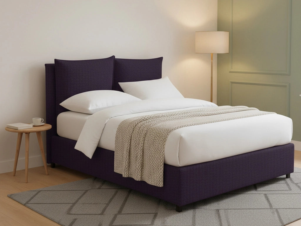 Newton, Letto Piazza e Mezza Sfoderabile Made in Italy, Viola