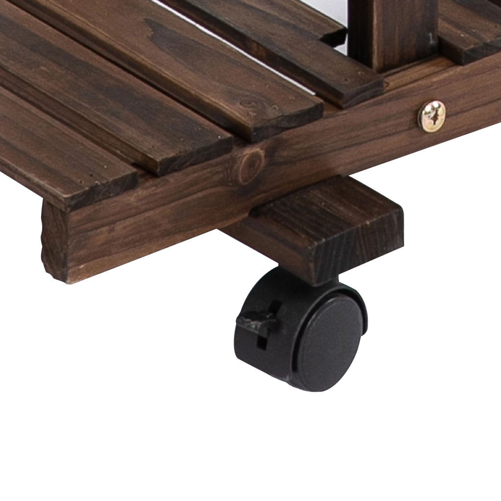Scaffale Portafiori 4 Livelli ¨C Xylo ¨C Legno con Ruote 123.5x33x80cm