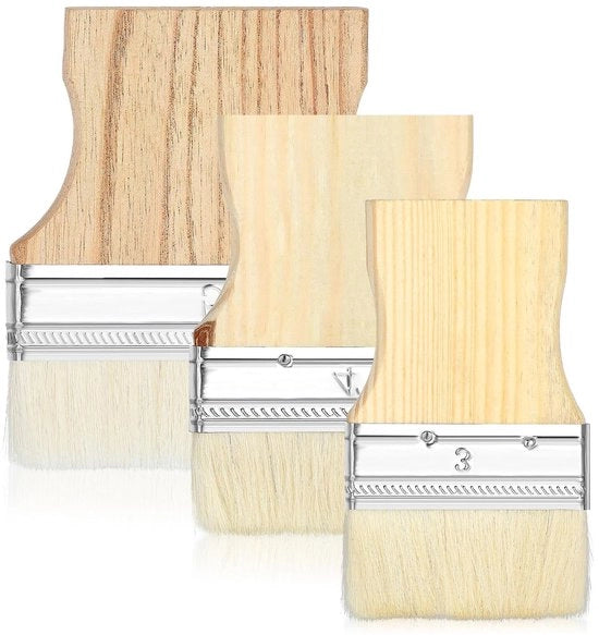 Set di pennelli a spazzola - 3 pezzi - set di pennelli riciclabili - per olio e vernice