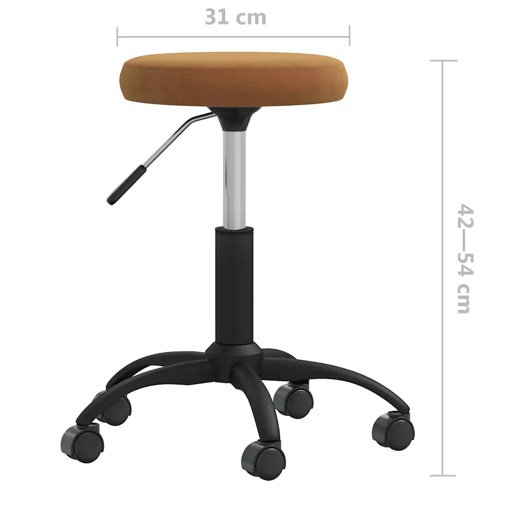 Sedia Girevole da Ufficio Marrone in Velluto 333172