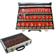Trade Shop - Frese Legno Per Pantografo 6mm Set Kit 35 Pezzi In Valigetta Di Alluminio -