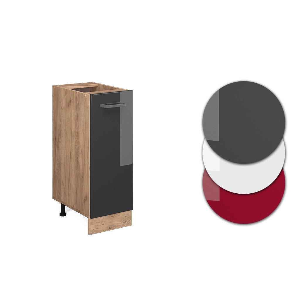 Armadio cucina dispensa alto R-Line Antracite lucido/Rovere dorato 30 cm, PL Rovere Vicco