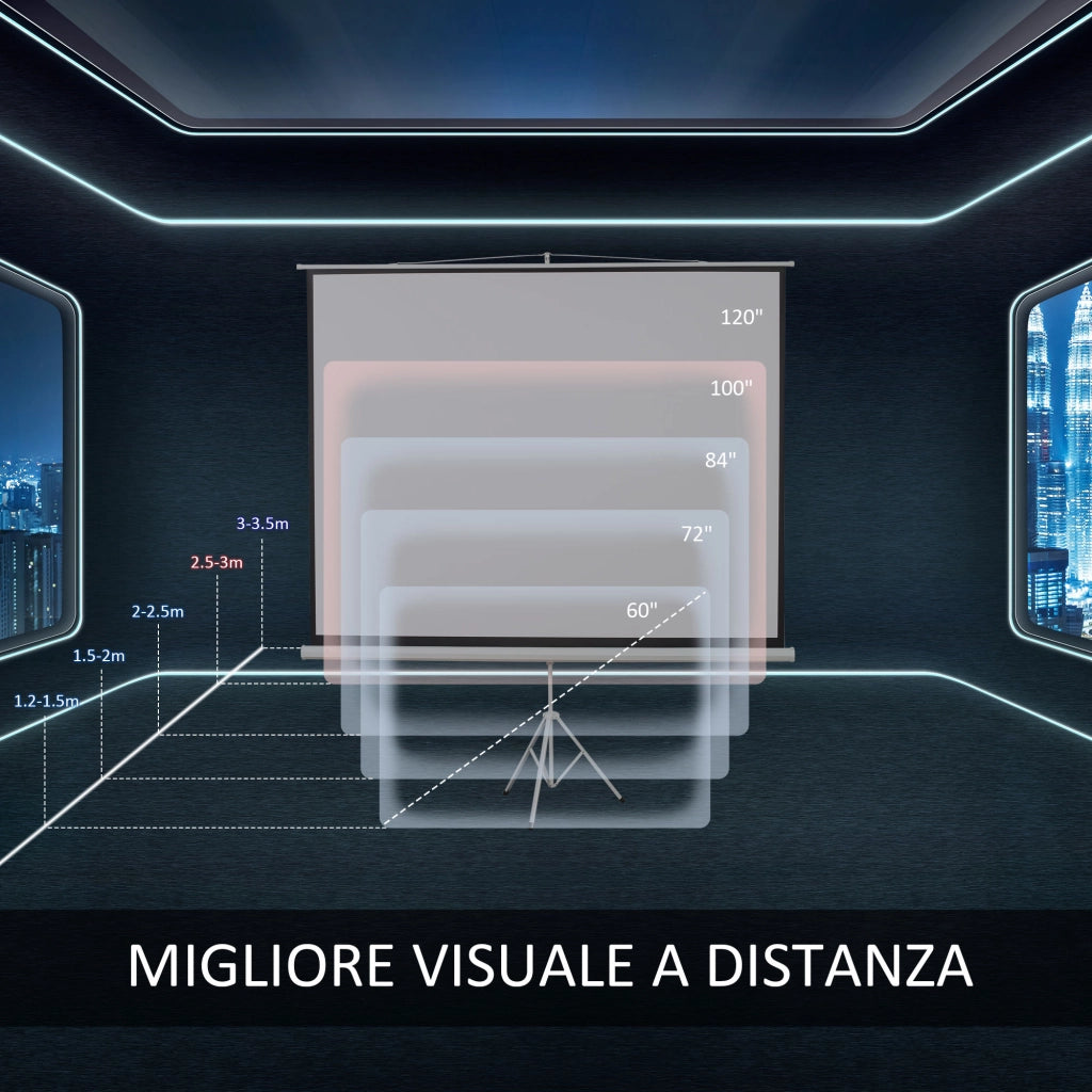 Telo Proiettore 100 Pollici 4K HD ¨C Minimal ¨C Bianco