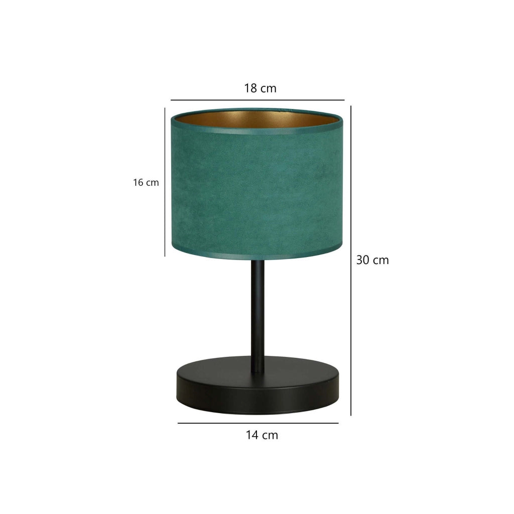 Lampada da comodino Emibig Hilde nero/verde E27 34cm