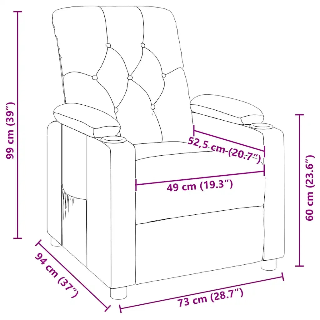 Poltrona Reclinabile in Tessuto Crema 339111