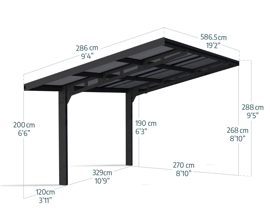 Carport in Alluminio Sydney Wave 3 X 6 m