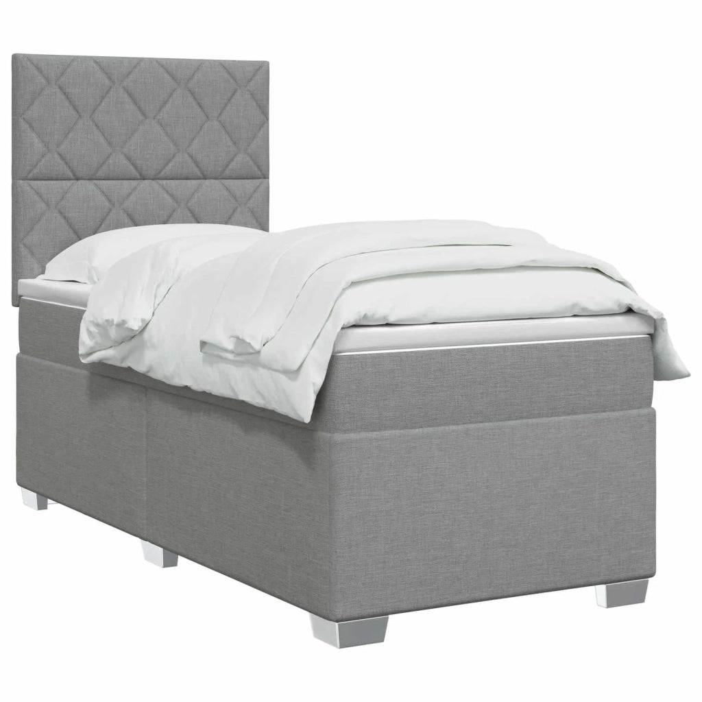Letto box spring con materasso Grigio Chiaro 100 x 200 cm 3453346