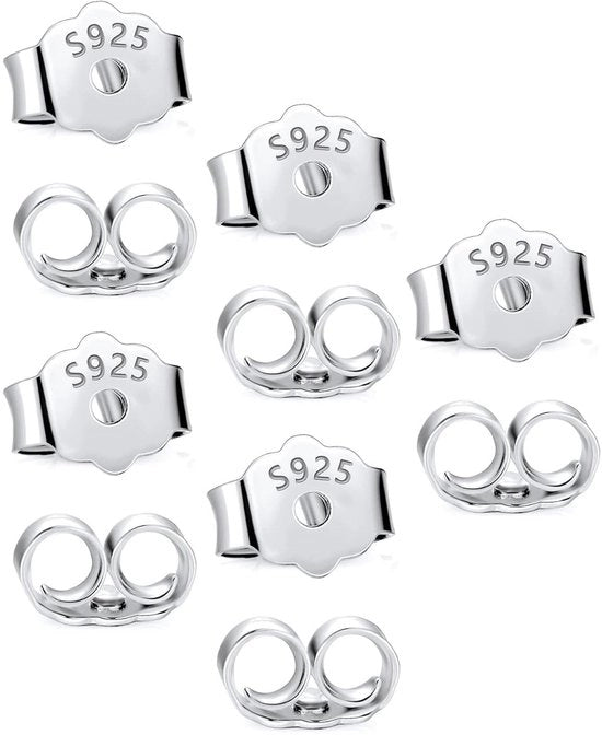 Connettori di sicurezza ipoallergenici - 10 pezzi - Connettori per orecchini - Argento sterling 925 - Diametro 5 mm - Connettori per orecchini