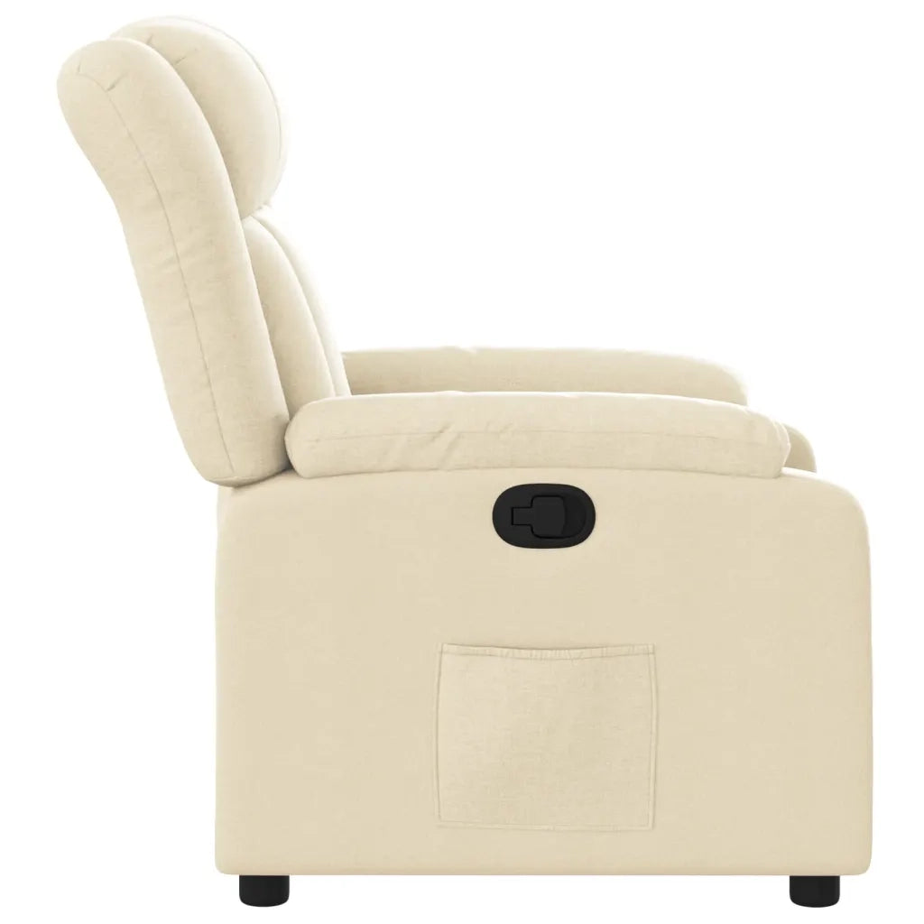 Poltrona | Sedia Relax Reclinabile in Tessuto Crema