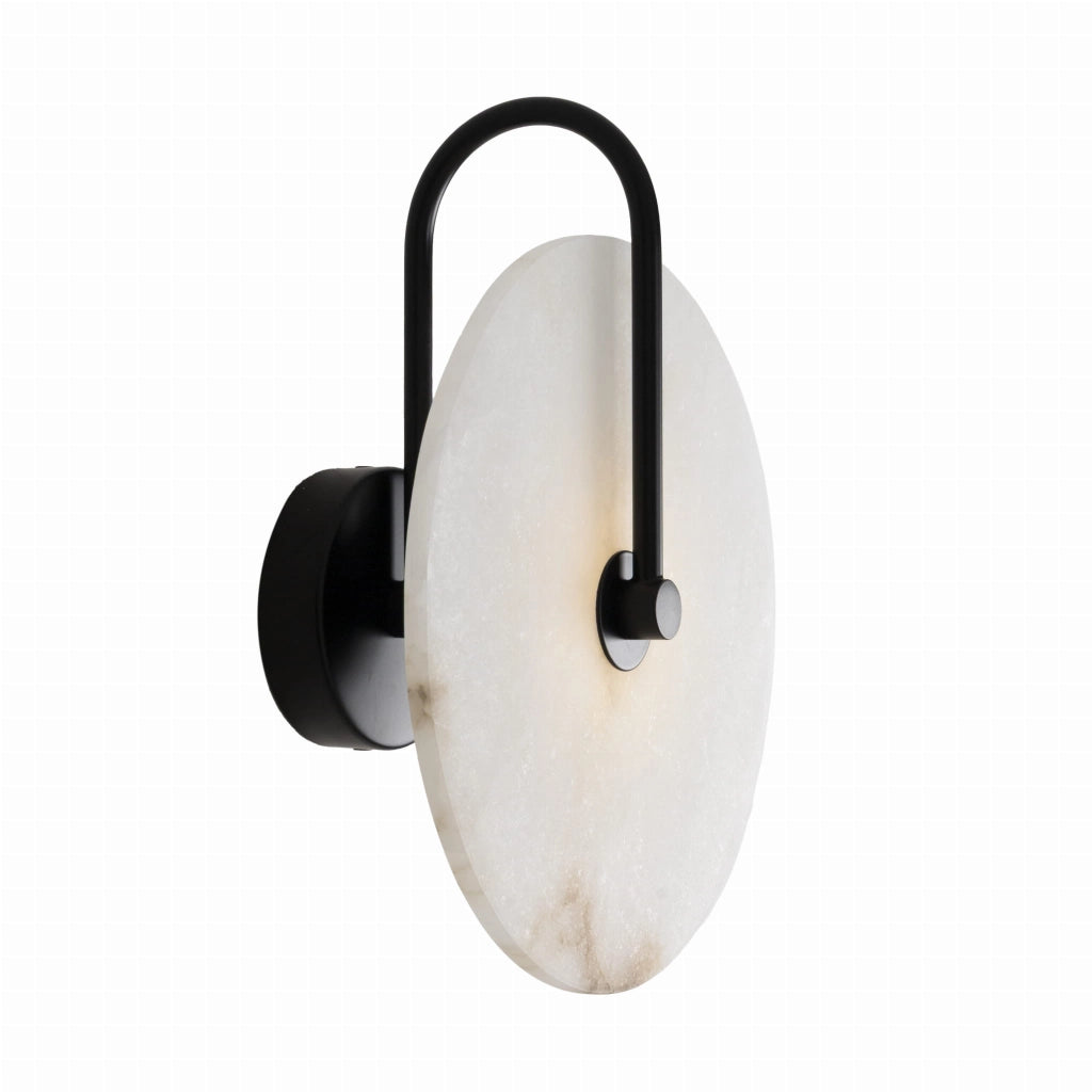 Applique moderna nera rotonda marmo LED 3W Maxlight