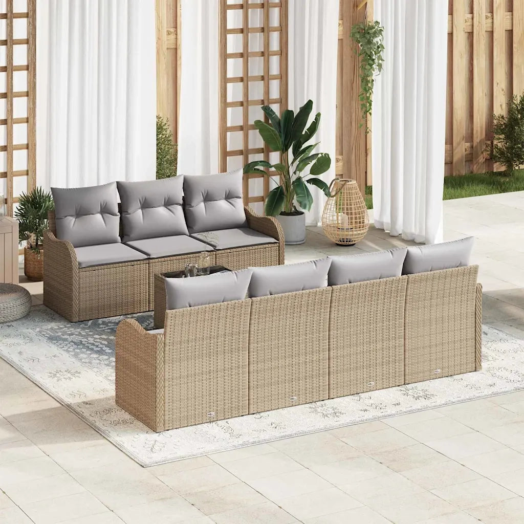 Set Divano da Giardino Beige 55 x 55 x 37 cm polyrattan 3345610