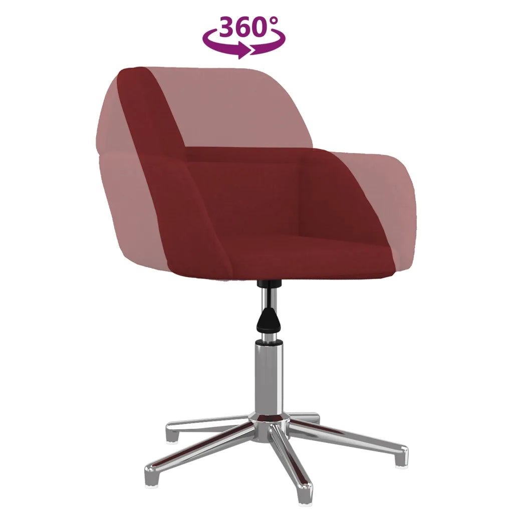 Sedie da Pranzo Girevoli 2 pz Rosso Vino in Tessuto 3103033