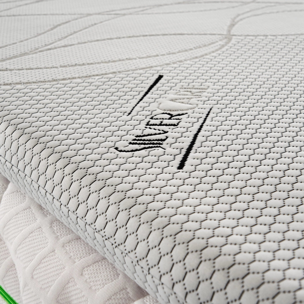 Topper Piazza e Mezza 140x200 in memory foam 5 cm con rivestimento Silver Fresh completamente sfoderabile