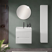 Mobile bagno sospeso cannettato 60 cm bianco opaco Bali