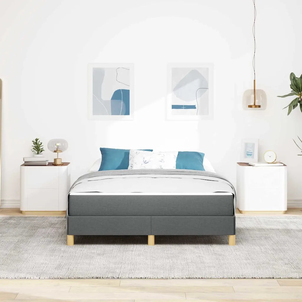 Letto a molle con materasso Grigio scuro 160 x 200 cm Tessuto