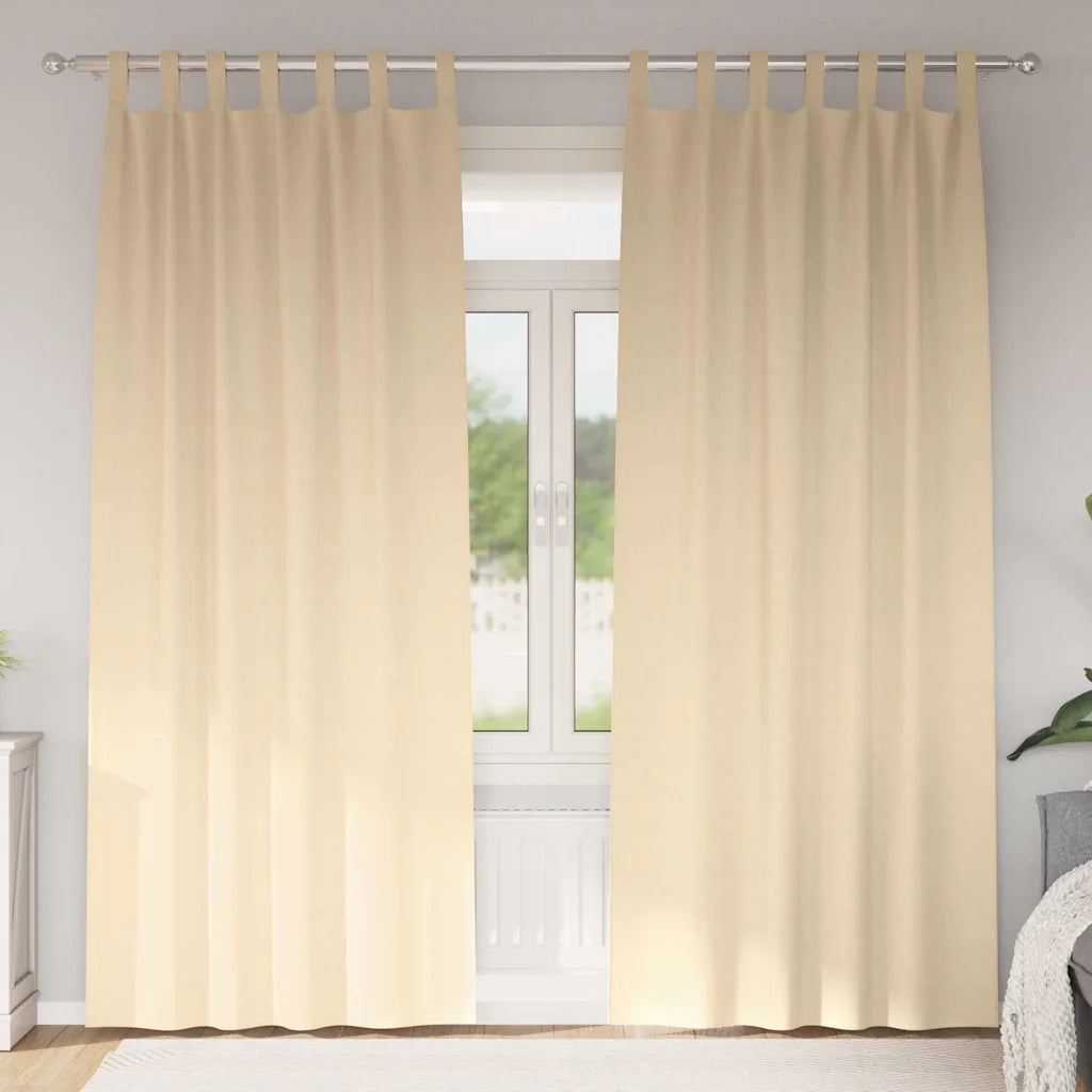 Tende Blackout con Anelli 2 pcs Crema 245 x 140 cm Poliestere 4107596