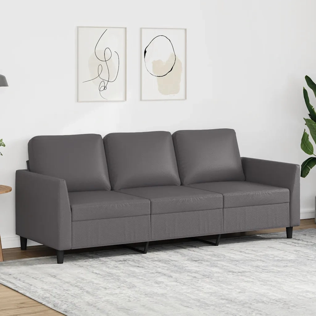 Divano a 3 Posti Grigio 180 cm in Similpelle 359340
