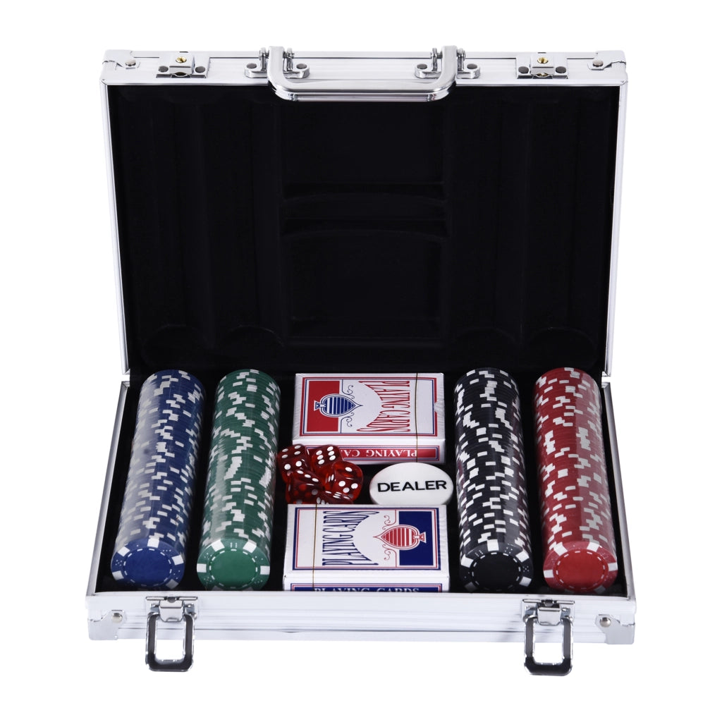 Set di Poker con Fichas e Dadi ¨C Minimal ¨C 29,5x20,5x6,5 cm Multicolore