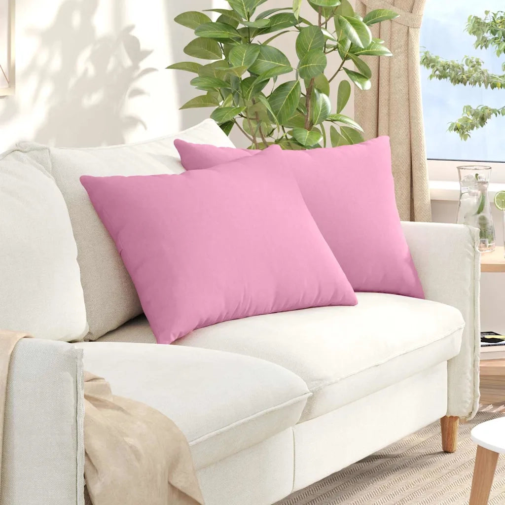 Cuscini da Divano 2 pz | Cuscini per sedie Rosa 70 x 50 cm Tessuto