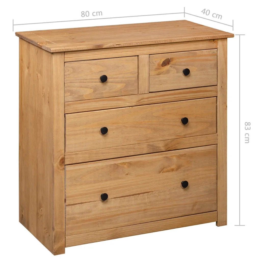 Credenza | Madia | Buffet da pranzo | Armadio da pranzo 80x40x83 cm in Legno Massello di Pino Panama Range